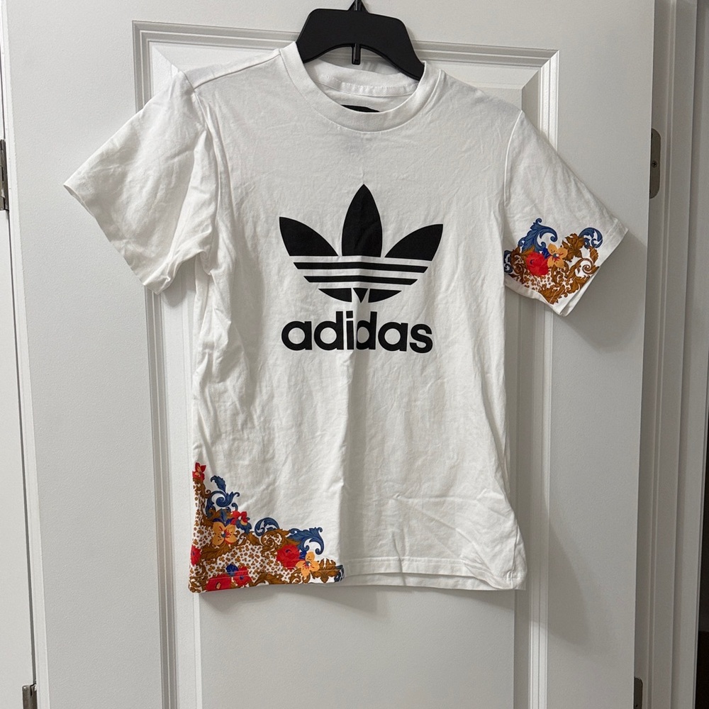 adidas Women’s Graphic Trefoil T‑Shirt with Colorful Accents